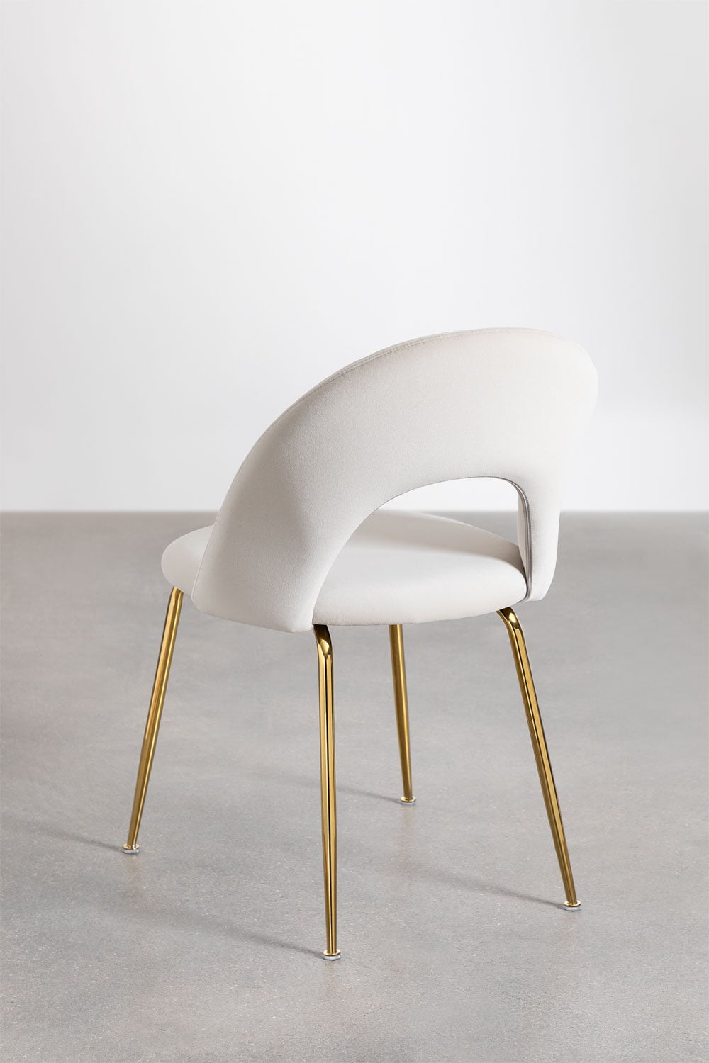 Valgomojo kėdė GLORINA, Aksamitny Beige Cream, Goud kojos