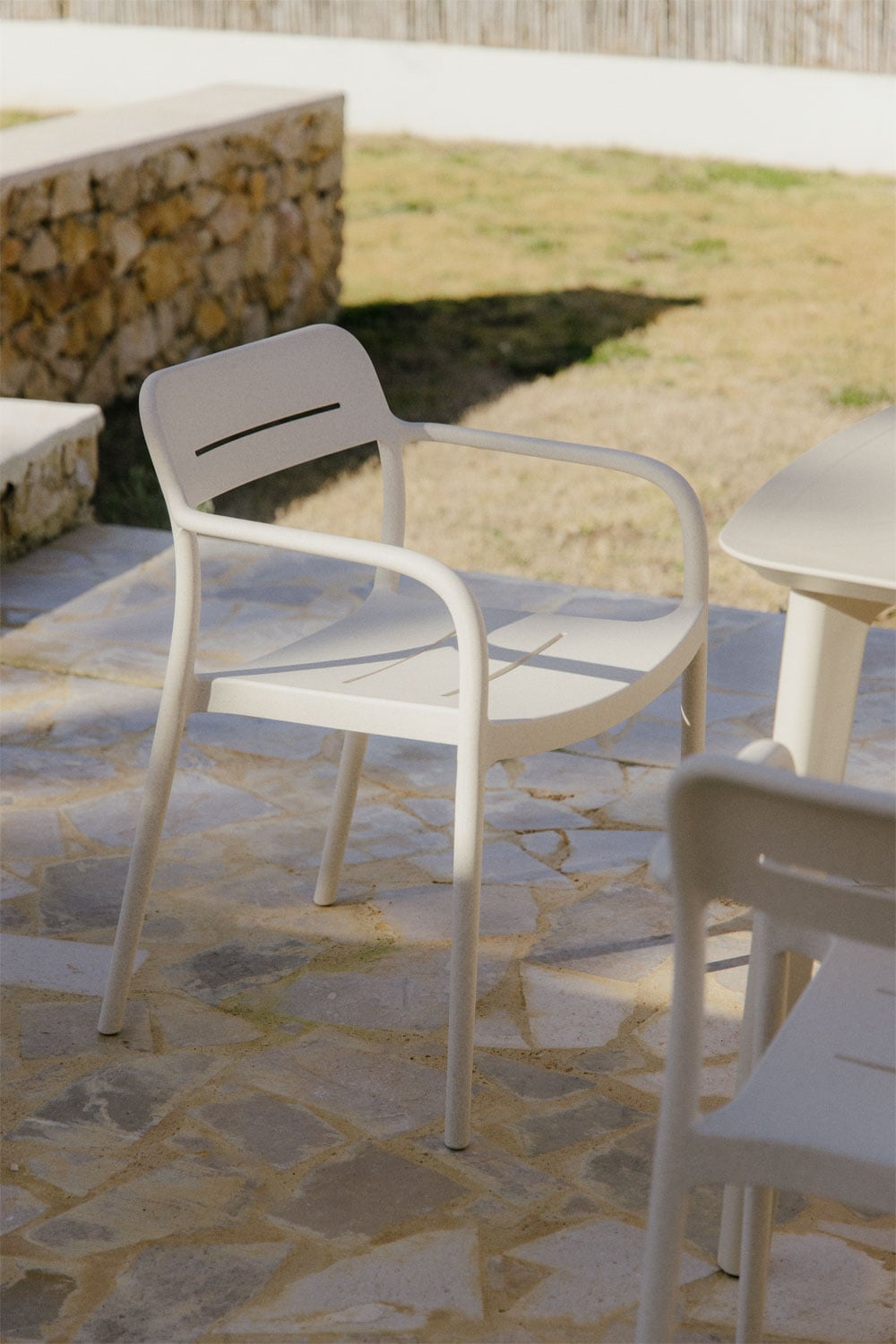 Outdoor chair GRZARA, white stone