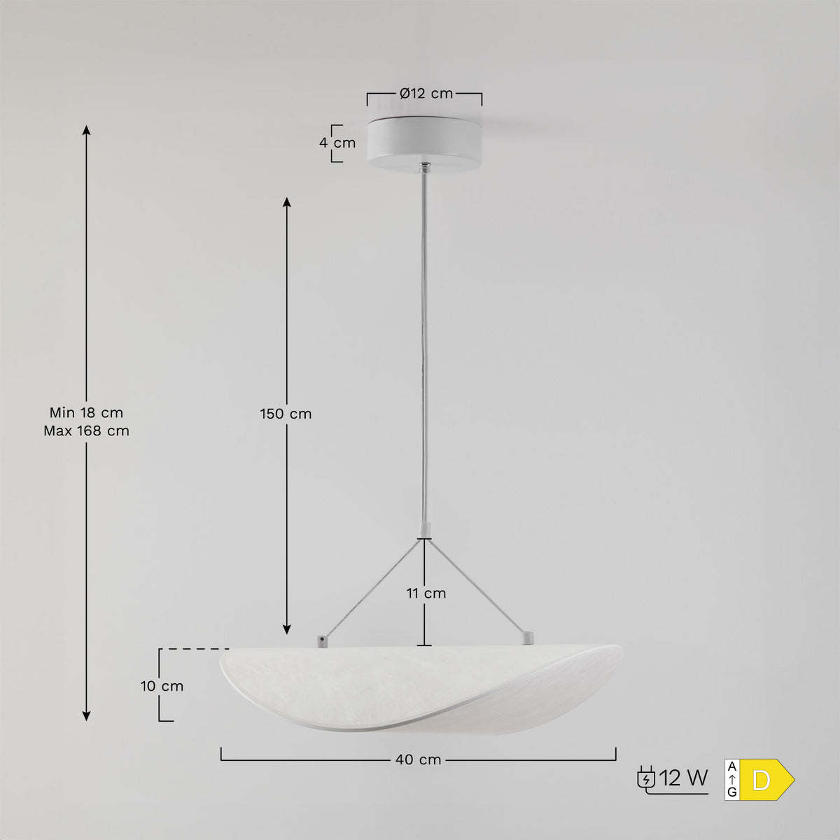 Pakabinamas LED šviestuvas ZELVANA, balta, 40 cm