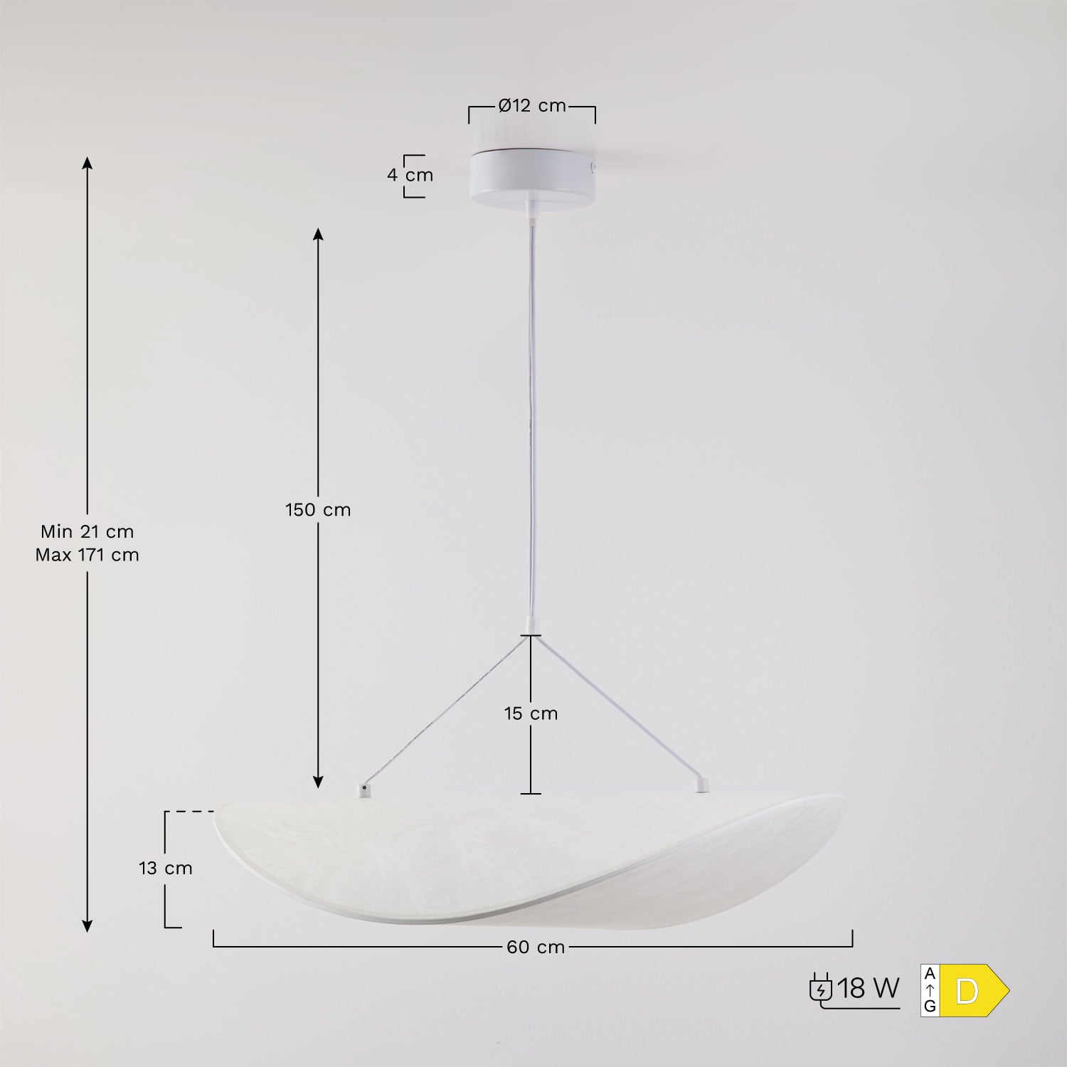 Pakabinamas LED šviestuvas ZELVANA, balta, 60 cm