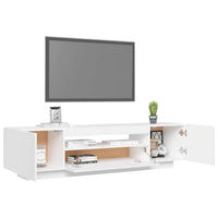 Televizoriaus spintelė su LED apšvietimu, balta, 160x35x40cm - Namų Idėja