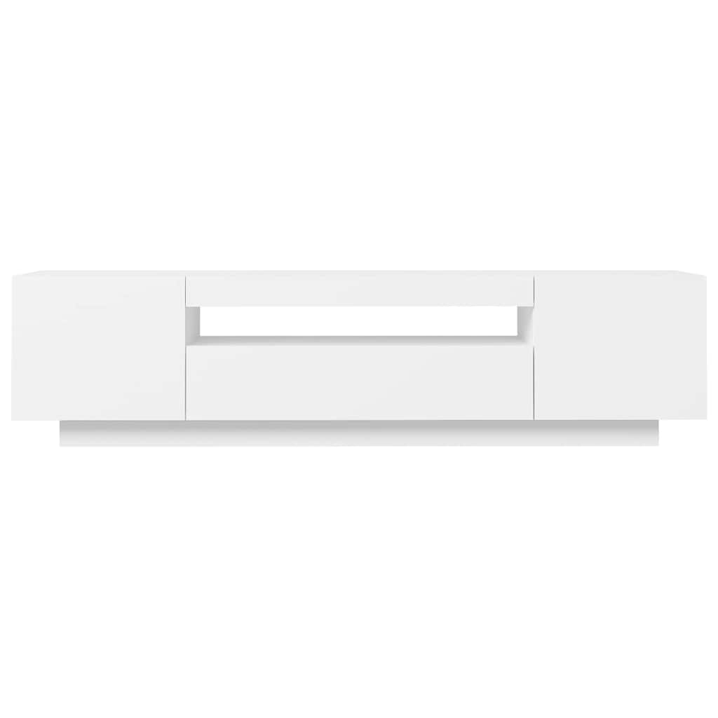 Televizoriaus spintelė su LED apšvietimu, balta, 160x35x40cm - Namų Idėja