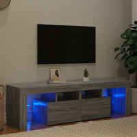Televizoriaus spintelė su LED, pilka ąžuolo, 140x36,5x40cm - Namų Idėja