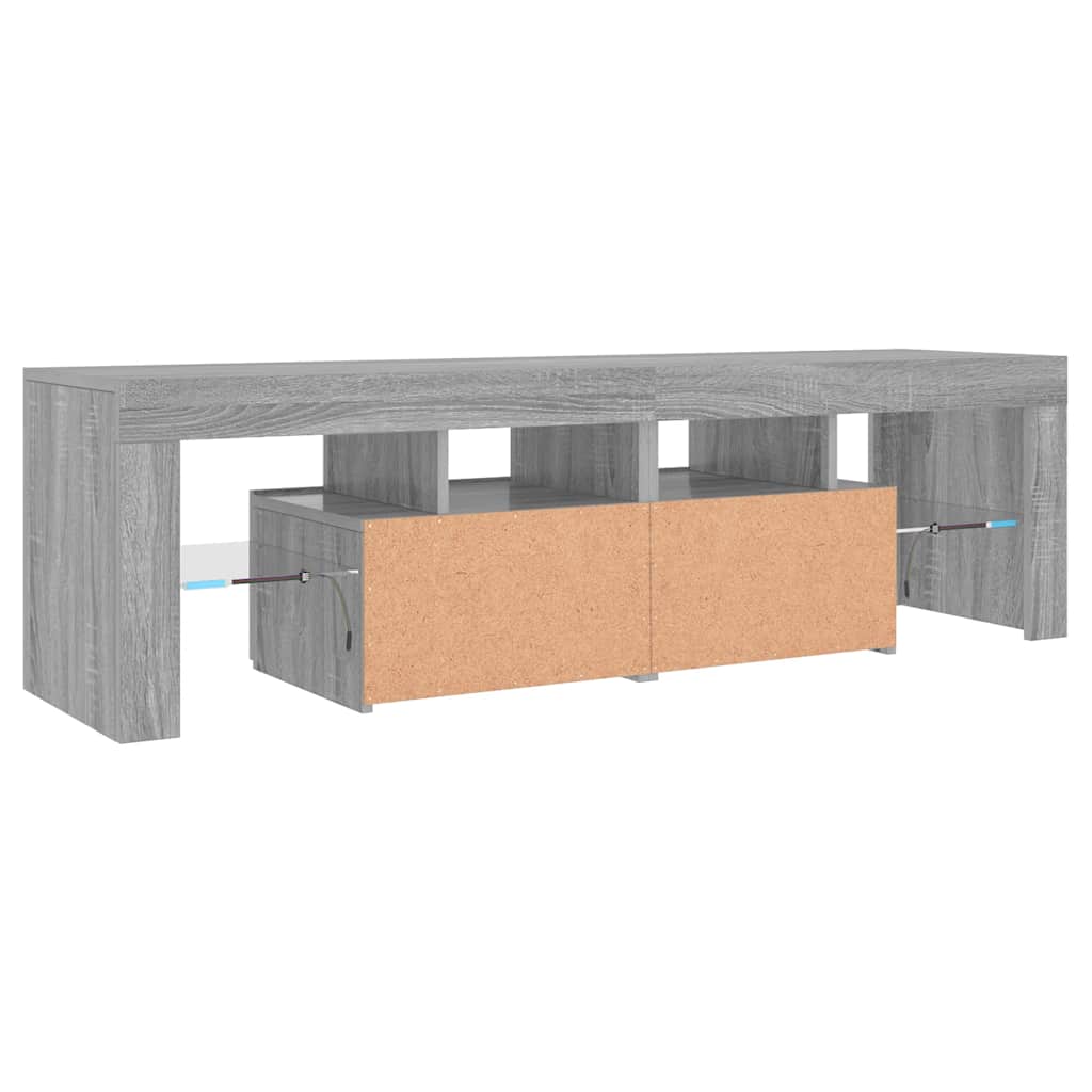 Televizoriaus spintelė su LED, pilka ąžuolo, 140x36,5x40cm - Namų Idėja