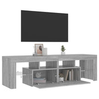 Televizoriaus spintelė su LED, pilka ąžuolo, 140x36,5x40cm - Namų Idėja