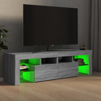 Televizoriaus spintelė su LED, pilka ąžuolo, 140x36,5x40cm - Namų Idėja