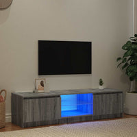 Televizoriaus spintelė su LED, pilka ąžuolo, 140x40x36cm - Namų Idėja