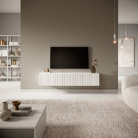 TV spintelė LORCAN, 138,6 cm, balta