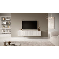 TV spintelė LORCAN, 138,6 cm, balta