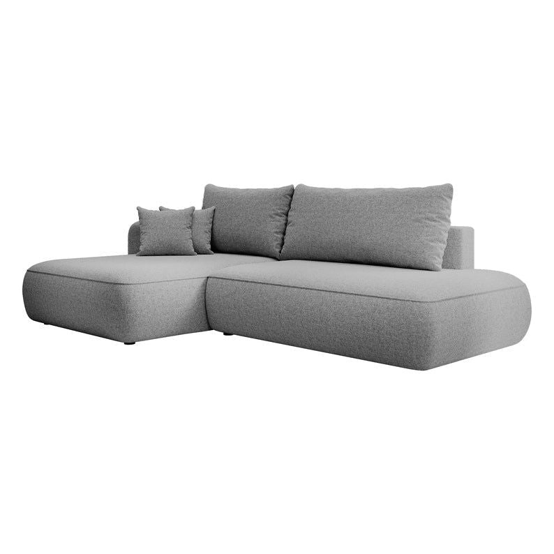 Kampinė sofa lova  FOGA, kairė pusė, pilka spalva