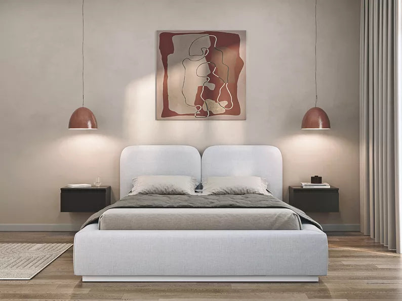 COMOVES LIBERTY bedroom bed, light grey