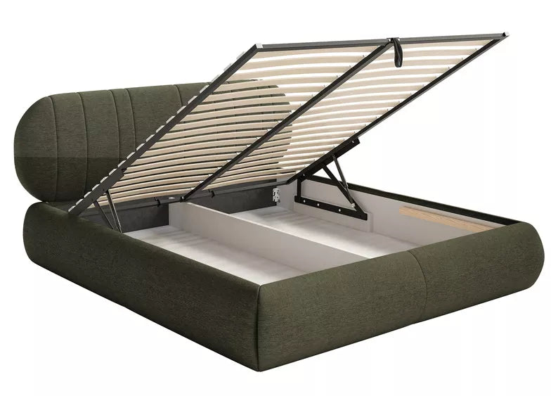 Bedroom bed ASMELO VERITA, olive color