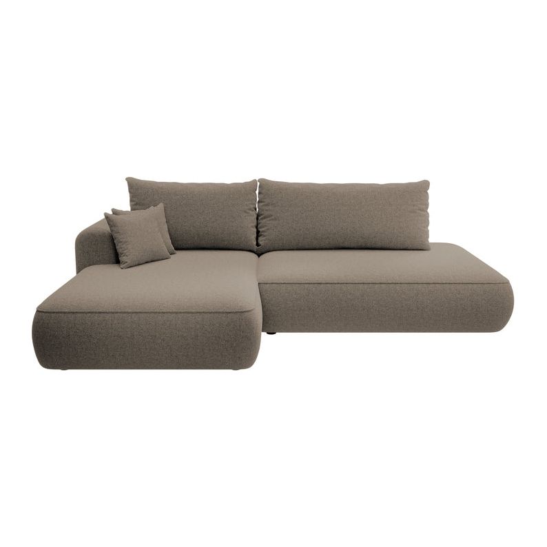 Kampinė sofa lova  FOGA, kairė pusė, ruda spalva