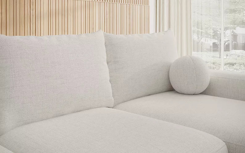 Kampinė sofa CARNOS, kreminės spalvos