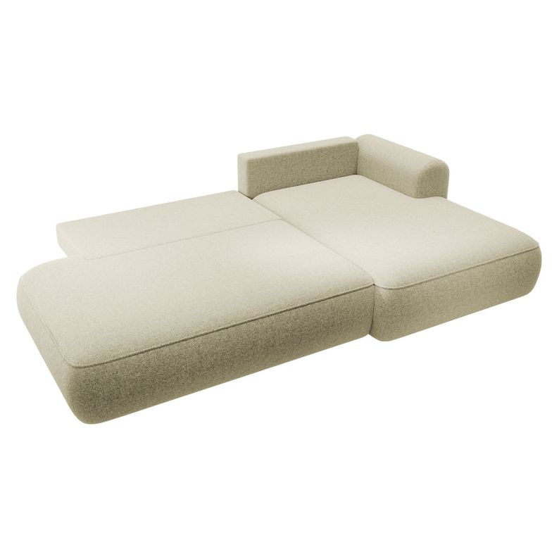 Kampinė sofa lova  FOGA, dešinė pusė, smėlio spalva