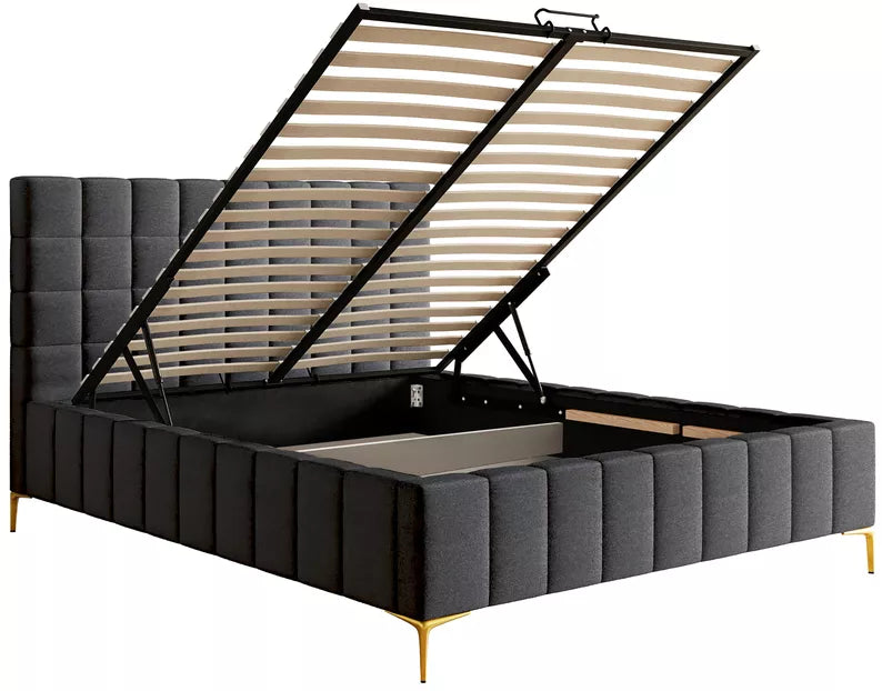 Bedroom bed AURI, dark grey