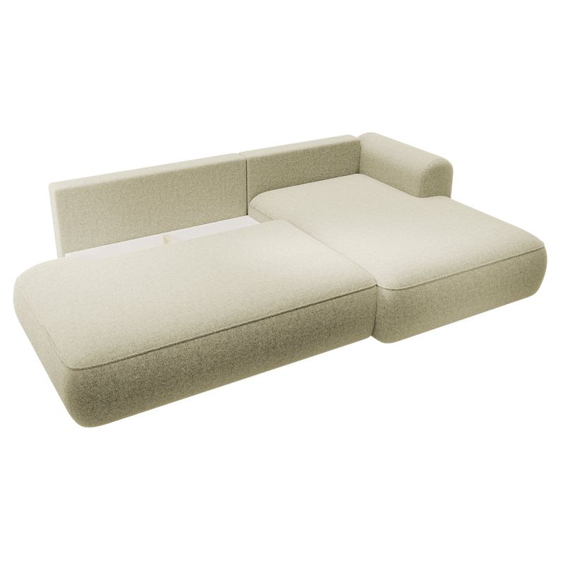 Kampinė sofa lova  FOGA, dešinė pusė, smėlio spalva