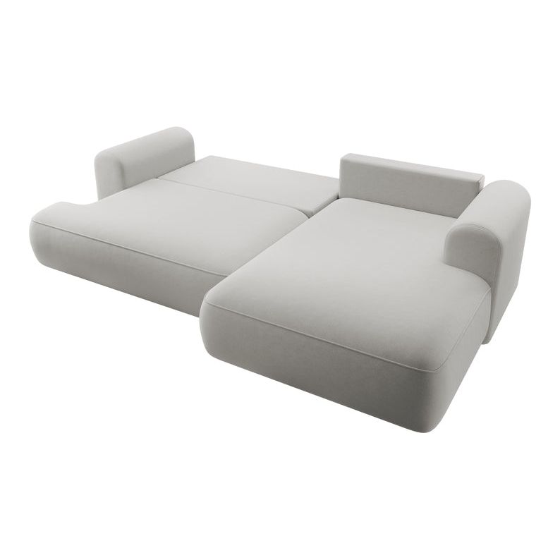 Kampinė sofa lova OVO, dešinė,pilkas aksomas