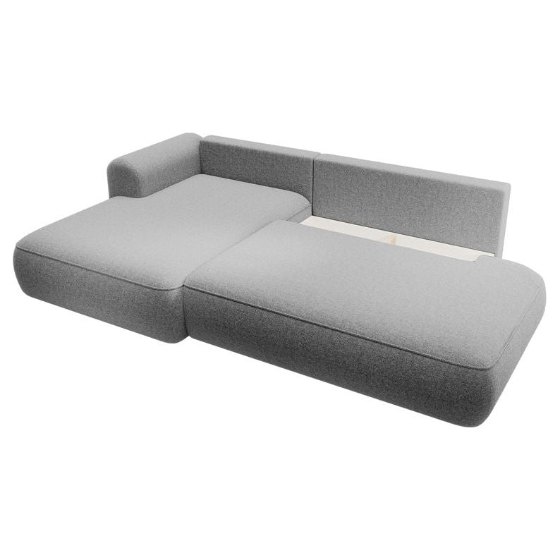 Kampinė sofa lova  FOGA, kairė pusė, pilka spalva