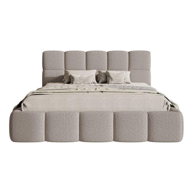 Miegamojo lova SOFTY, šviesiai pilkos spalvos