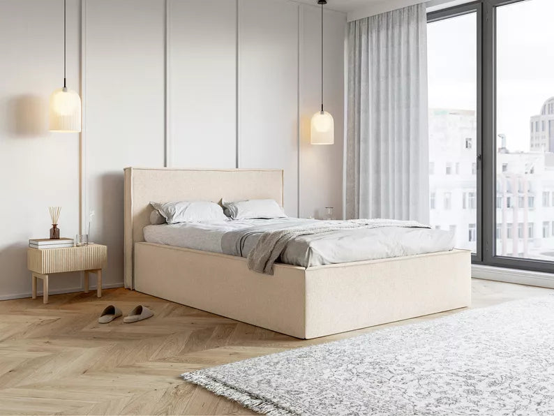 Miegamojo lova LUCERA SICURO, smėlio spalva