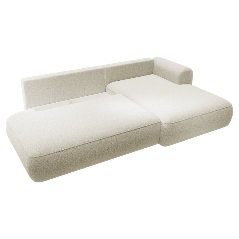FOGA corner sofa bed, right-hand side, light beige
