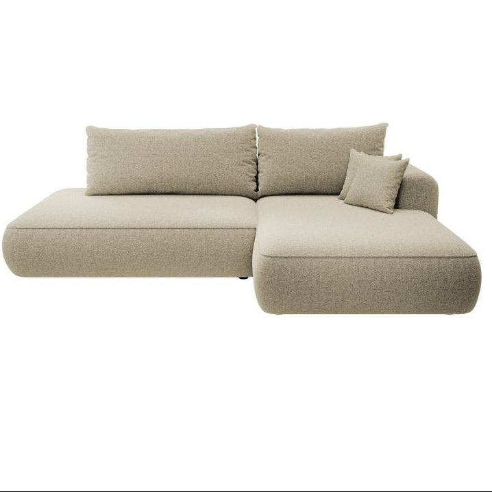 Kampinė sofa lova  FOGA, dešinė pusė, smėlio spalva