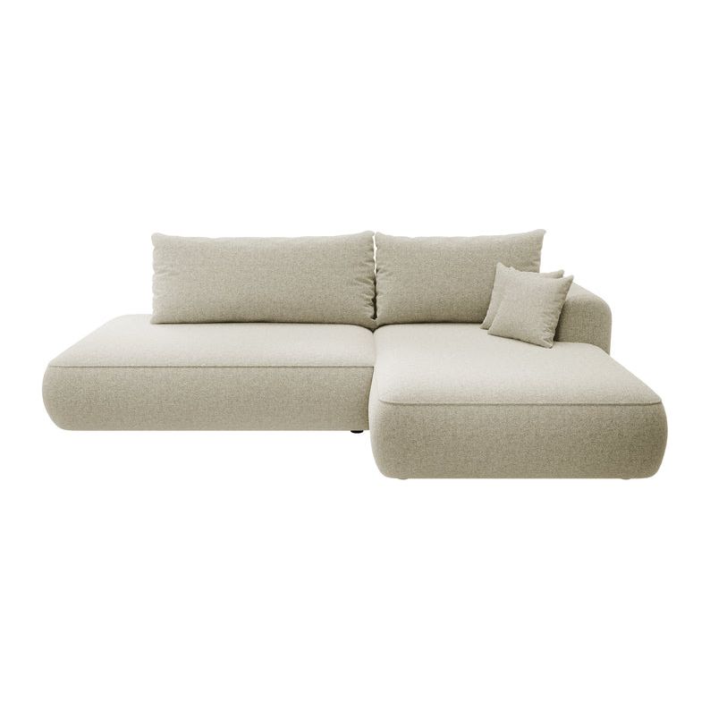 FOGA corner sofa bed, right-hand side, light beige