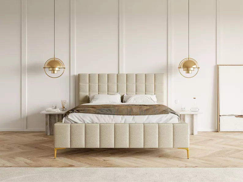 AURI bedroom bed, taupe