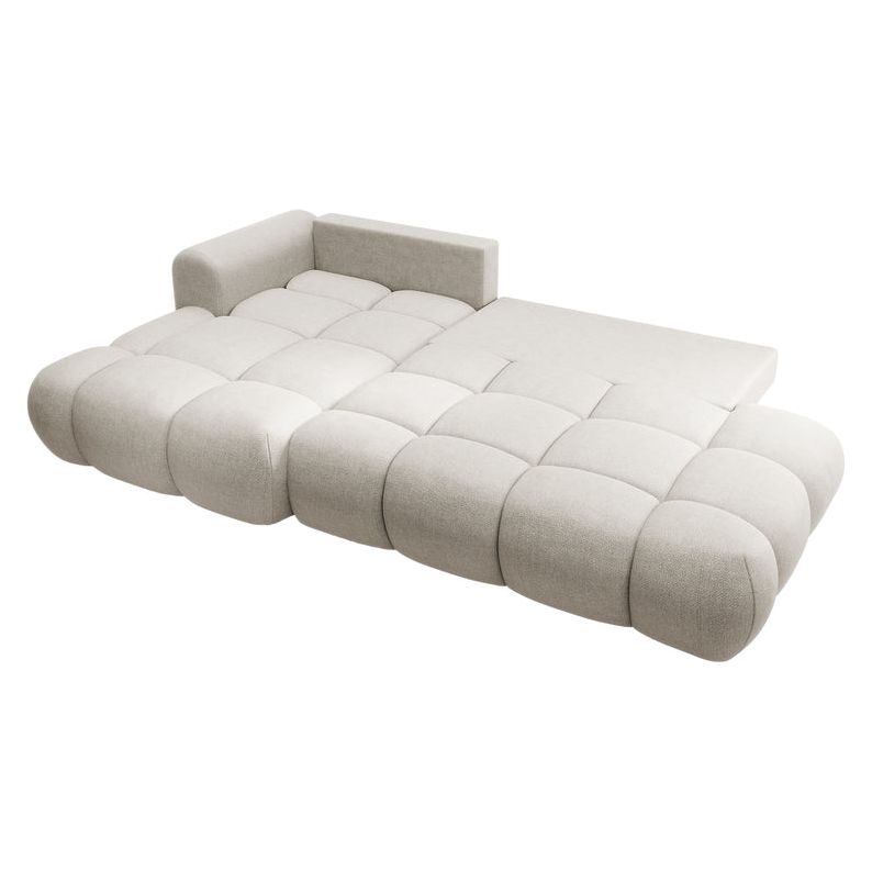 Kampinė sofa lova OMBO, kairė, šviesiai pilka