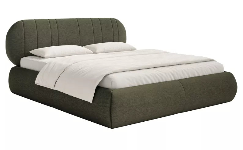 Bedroom bed ASMELO VERITA, olive color