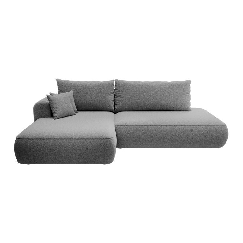 Kampinė sofa lova  FOGA, kairė pusė, pilka spalva