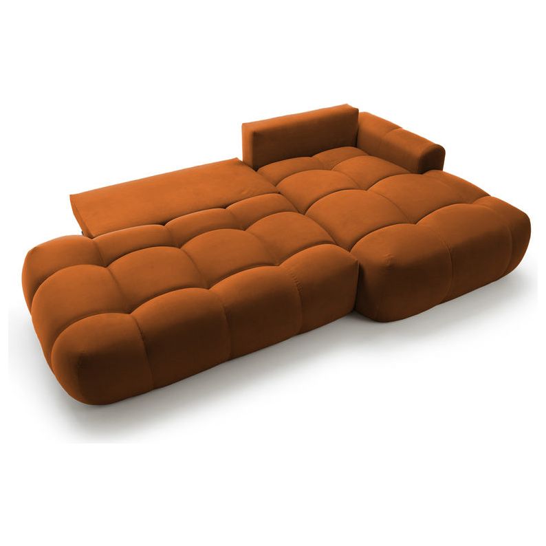 Kampinė sofa lova OMBO, dešinė, varinis aksomas