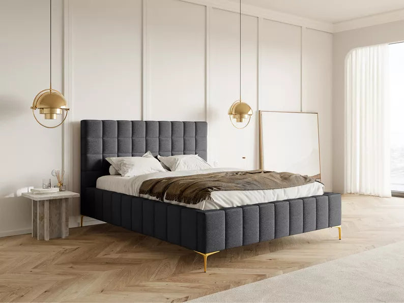 Bedroom bed AURI, dark grey