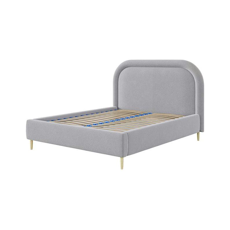 Minkšta lova JOANNA, pilka spalva, boucle