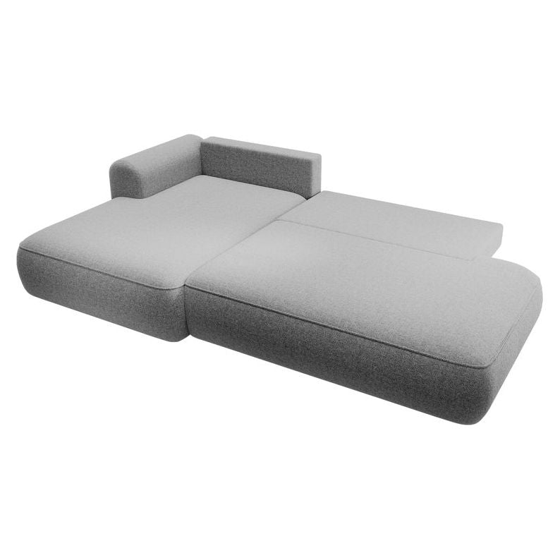 Kampinė sofa lova  FOGA, kairė pusė, pilka spalva