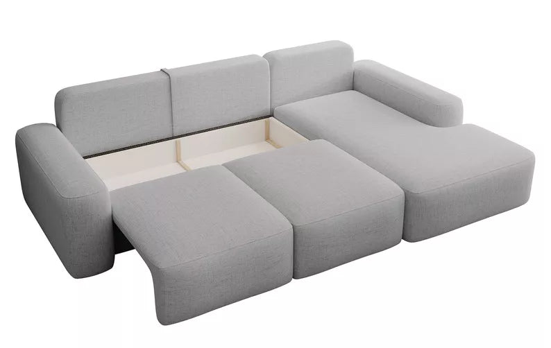 Kampinė sofa CARNOS, šviesiai pilkos spalvos