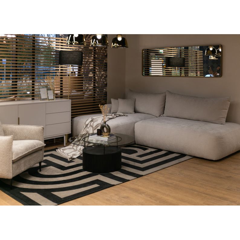 Kampinė sofa lova  FOGA, kairė pusė, šviesi smėlio spalva