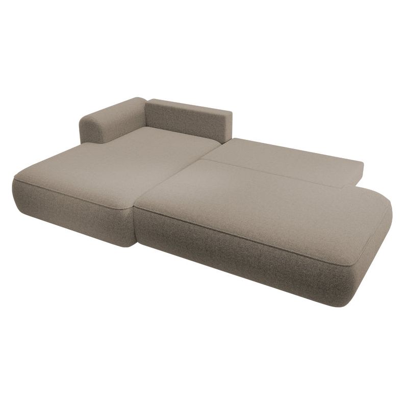 Kampinė sofa lova  FOGA, kairė pusė, ruda spalva