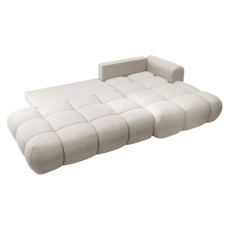 Kampinė sofa lova OMBO, dešinė, šviesiai pilkas
