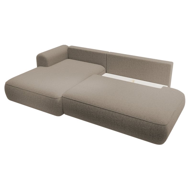 Kampinė sofa lova  FOGA, kairė pusė, ruda spalva