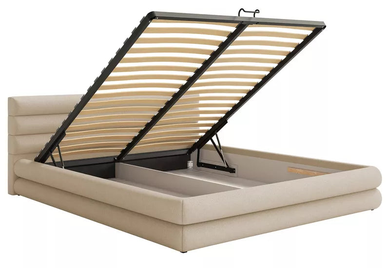 Bedroom bed FLORENCE, light beige colour