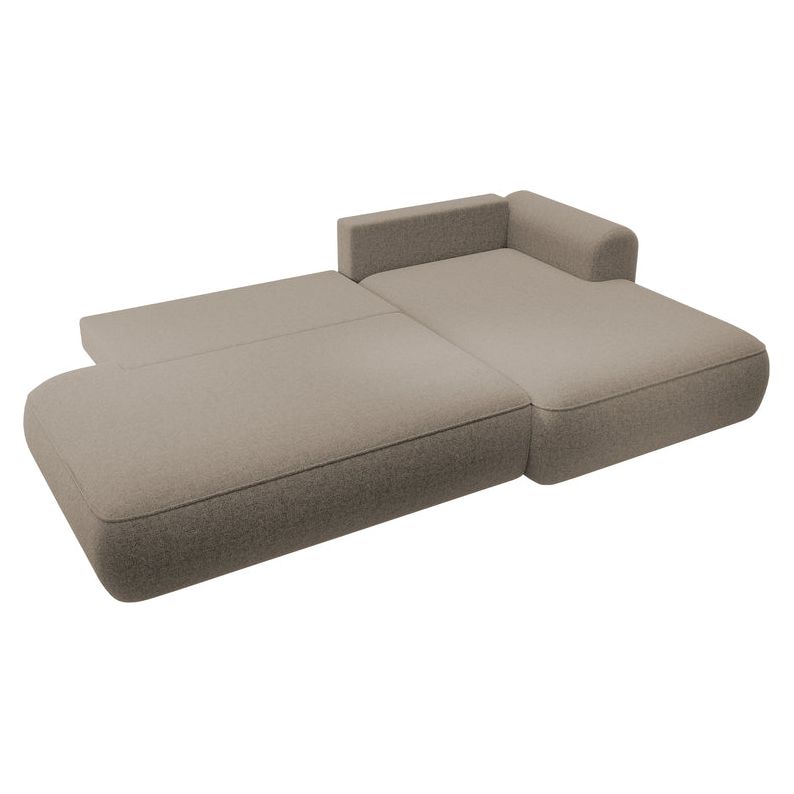 Kampinė sofa lova  FOGA, dešinė pusė, ruda spalva