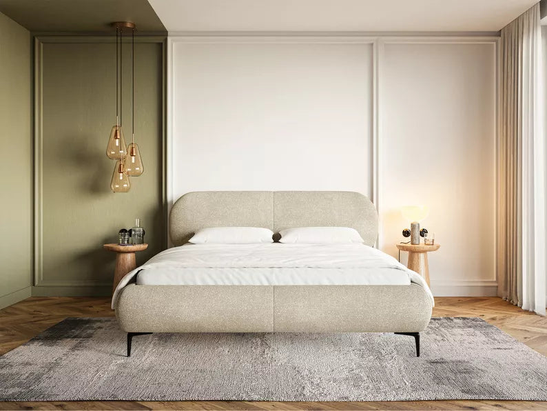 Bedroom bed VELORA, sand/beige