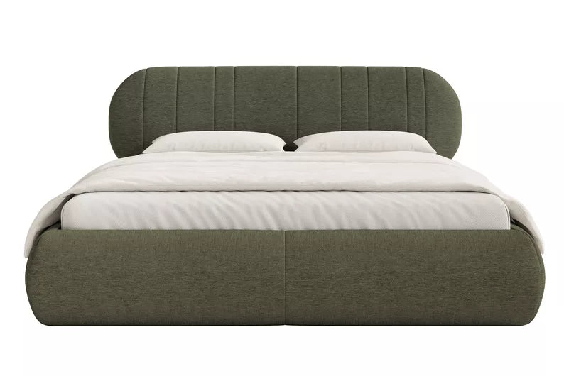 Bedroom bed ASMELO VERITA, olive color