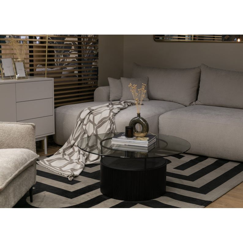 Kampinė sofa lova  FOGA, kairė pusė, šviesi smėlio spalva