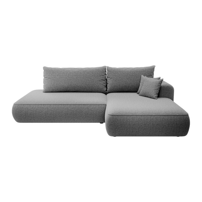 Kampinė sofa lova  FOGA, dešinė pusė, pilka spalva