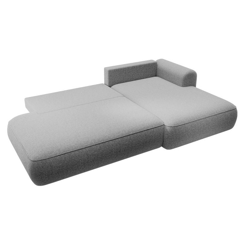 Kampinė sofa lova  FOGA, dešinė pusė, pilka spalva