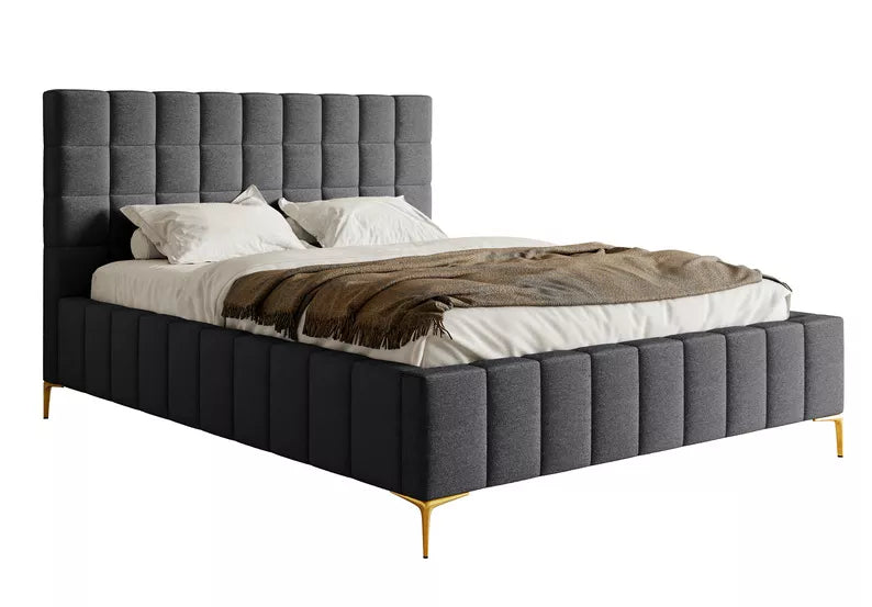 Bedroom bed AURI, dark grey