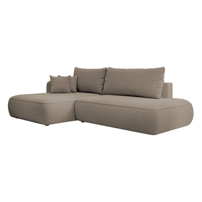 Kampinė sofa lova  FOGA, kairė pusė, ruda spalva